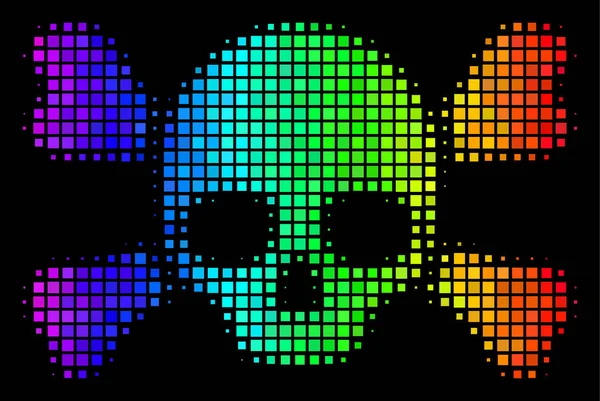 Icône croisée de crâne de point coloré — Image vectorielle