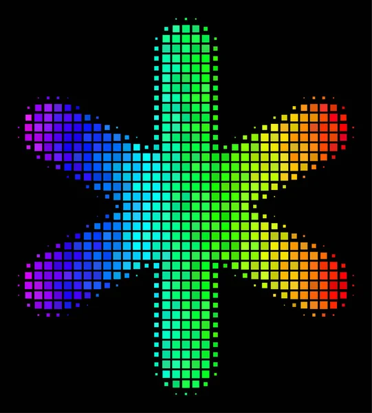 Continu heldere Pixel Snowflake pictogram — Stockvector