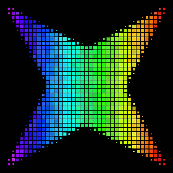 Rainbow pikseli skrzyć ikonę gwiazdki — Wektor stockowy