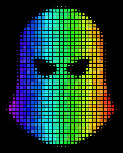 Rainbow tečkované teroristických Balaklava ikonu — Stockový vektor