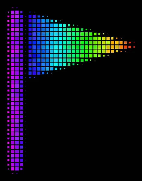 Rainbow prickade triangelikonen flagga — Stock vektor