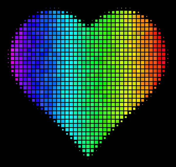 Icône de coeur de Saint-Valentin à pois colorés — Image vectorielle