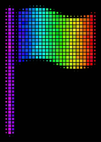 Reainbow Pixel Waving Flag Icon — стоковый вектор