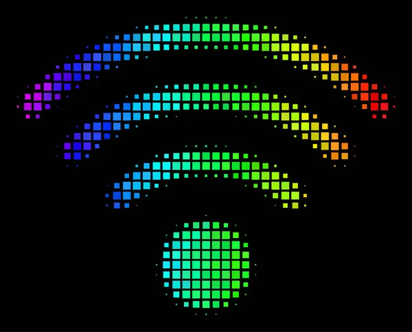 Color Pixel Wi-Fi Fuente Icono — Vector de stock