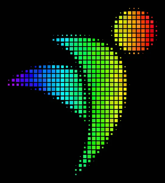 Färgade Pixel bevingade Man ikonen — Stock vektor
