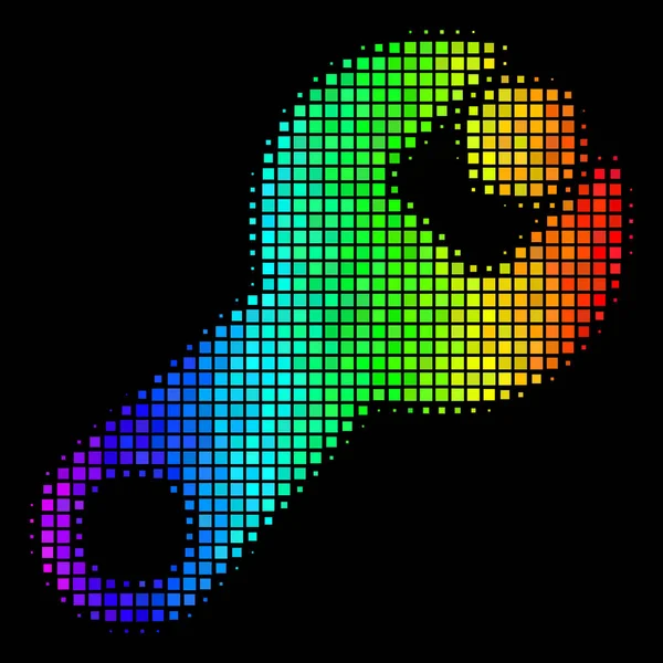 Spectrale gekleurde gestippelde moersleutelpictogram — Stockvector