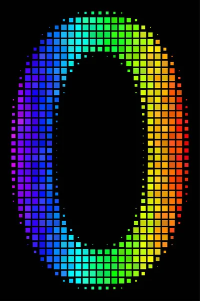 Spektrum piksel sıfır rakam simgesi — Stok Vektör
