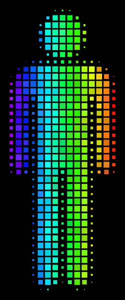 スペクトルの色ピクセル男ユーザー アイコン — ストックベクタ