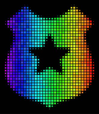 Parlak piksel polis kalkan kutsal kişilerin resmi