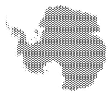 Yarı ton gri Antarktika harita