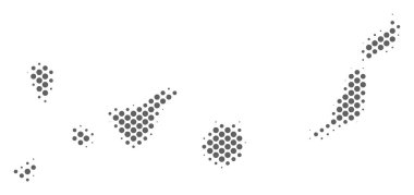 Yarı ton gri canarinha İspanya Adaları Haritası