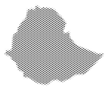 Yarı ton gri Etiyopya Haritası