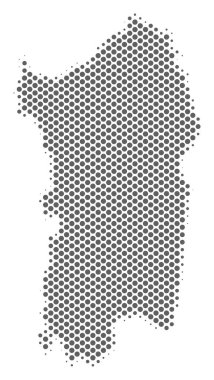 Yarı ton gri İtalyan Sardunya Adası Haritası