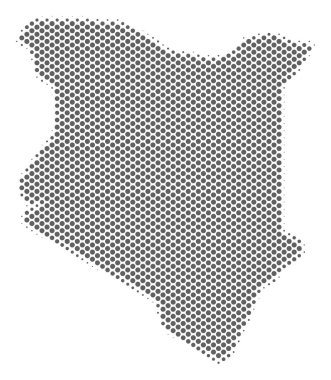Yarı ton gri Kenya harita