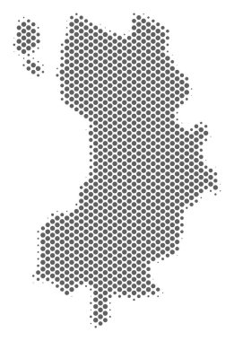 Yarı ton gri Koh Tao Tayland ada Haritası