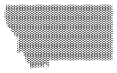 Yarı ton gri Montana Eyaleti harita