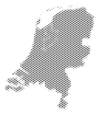 Yarı ton gri Hollanda Haritası
