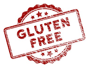 Dokulu Gluten ücretsiz metin damga mühür çizik