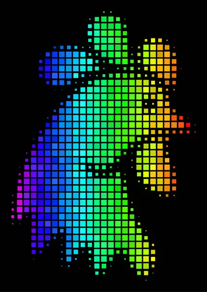 Rainbow Dot Rooster głowa ikona — Wektor stockowy