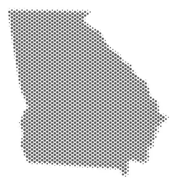 Mapa da Geórgia Estado Americano Cinzento Meio-tom — Vetor de Stock