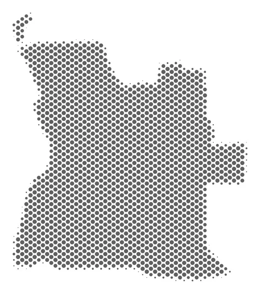 Halftone Gray Angola Mapa — Archivo Imágenes Vectoriales