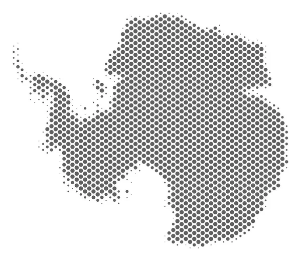 Mapa da Antártida Cinza Meio-tom — Vetor de Stock