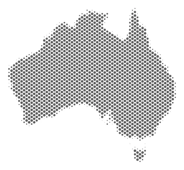 Halftone Grey Australia Mapa — Vector de stock