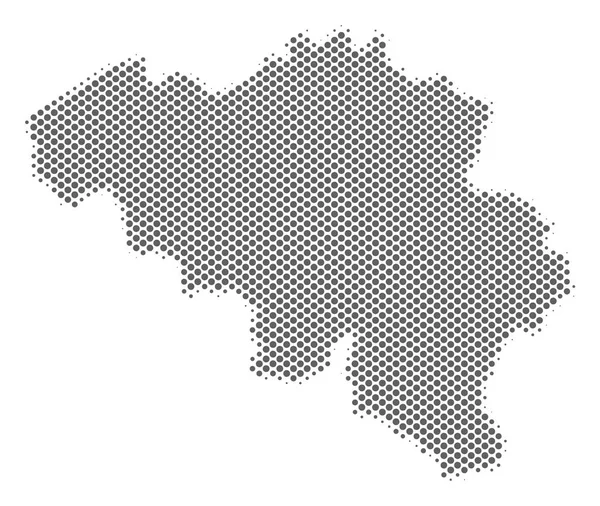 ハーフトーン銀ベルギー地図 — ストックベクタ