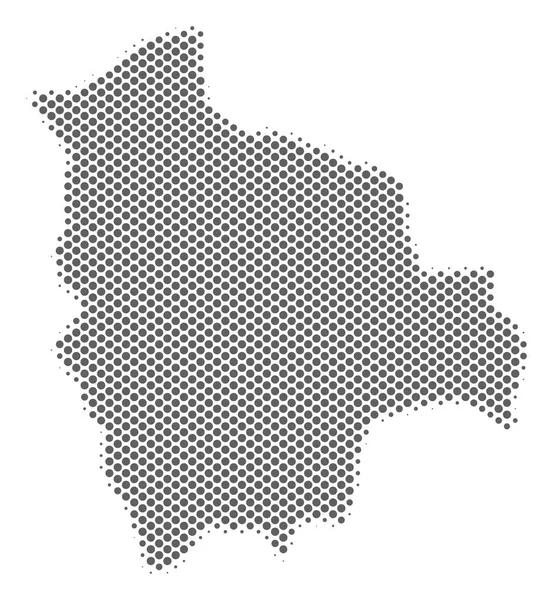 Mappa Halftone Grey Bolivia — Vettoriale Stock