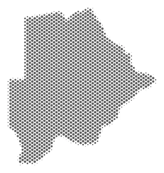 Carte du Botswana Halftone Gray — Image vectorielle