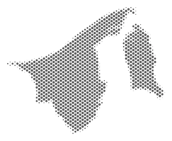 Halftone grijs Brunei kaart — Stockvector