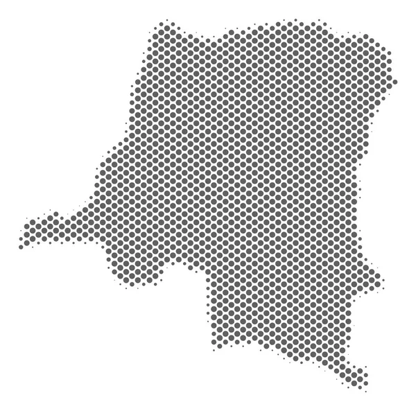 Półtony srebrny Demokratycznej Republiki Konga Mapa — Wektor stockowy