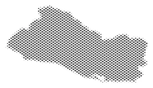 Halftone grijze El Salvador kaart — Stockvector