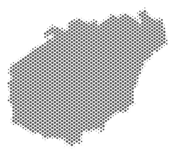 Carte de l'île de Halftone Gray Hainan — Image vectorielle
