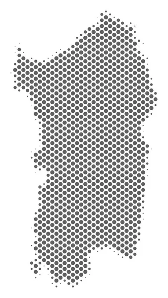 Halftone grijs Italiaanse Sardinië Island kaart — Stockvector