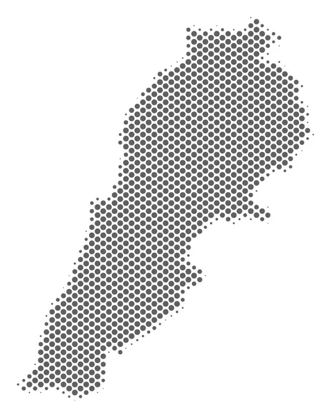 Halftone Gray Lebanon Map — Stock Vector