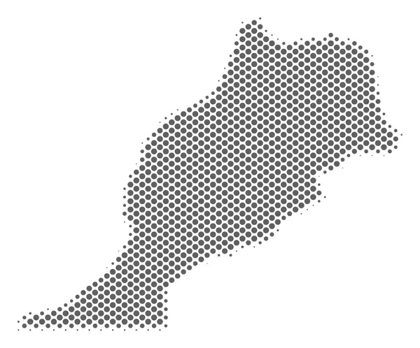 Halftone grijs Marokko kaart — Stockvector