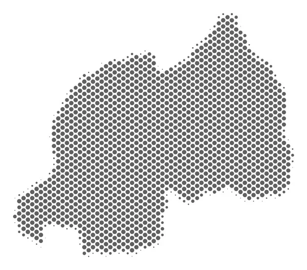 半色调银色卢旺达地图 — 图库矢量图片
