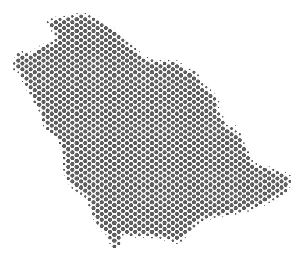 Halftone Grey Saudi Arabia Map — Stock Vector