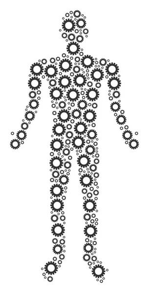 Gear Person Figure — Stock Vector