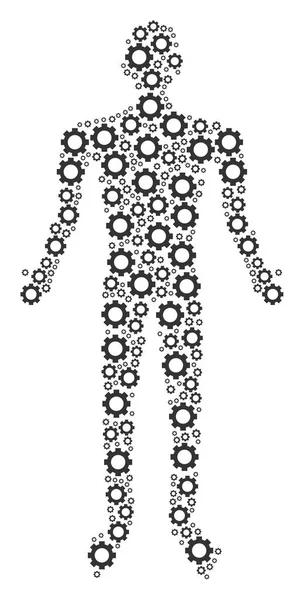 Figure de l'homme engrenage — Image vectorielle