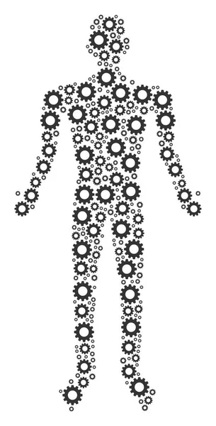 Gear Person Figure — Stock Vector