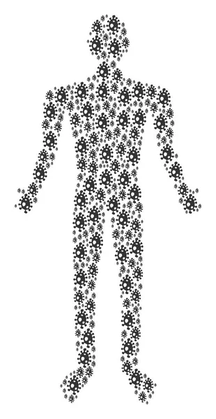 Figura humana de célula de infección — Archivo Imágenes Vectoriales