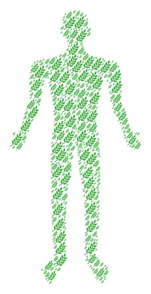 Leaf Branch Human Figure — Stock Vector