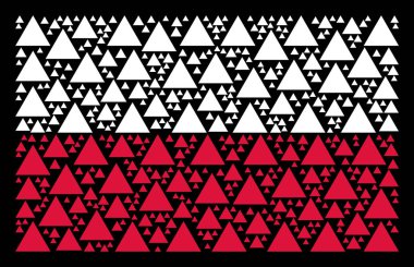 Polonya bayrağı desen dolgulu üçgen simgelerin