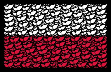 Çiçek yaprakları öğeleri mozaiği Polonya bayrağı