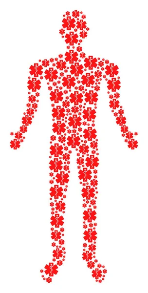 Figure d'homme emblème médical — Image vectorielle