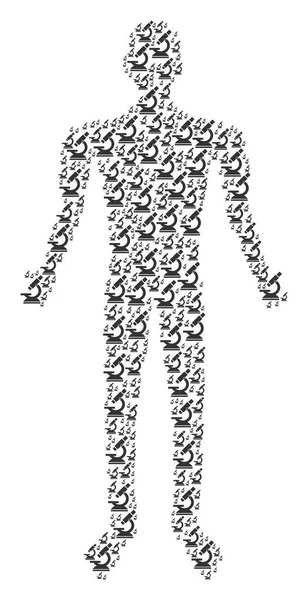 Figura de persona del microscopio — Vector de stock