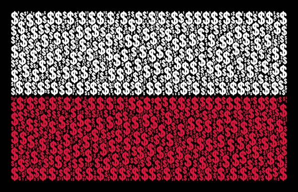Polska flaga mozaika Dolar ikon — Wektor stockowy