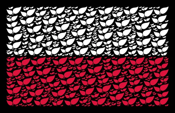 Çiçek yaprakları öğeleri mozaiği Polonya bayrağı